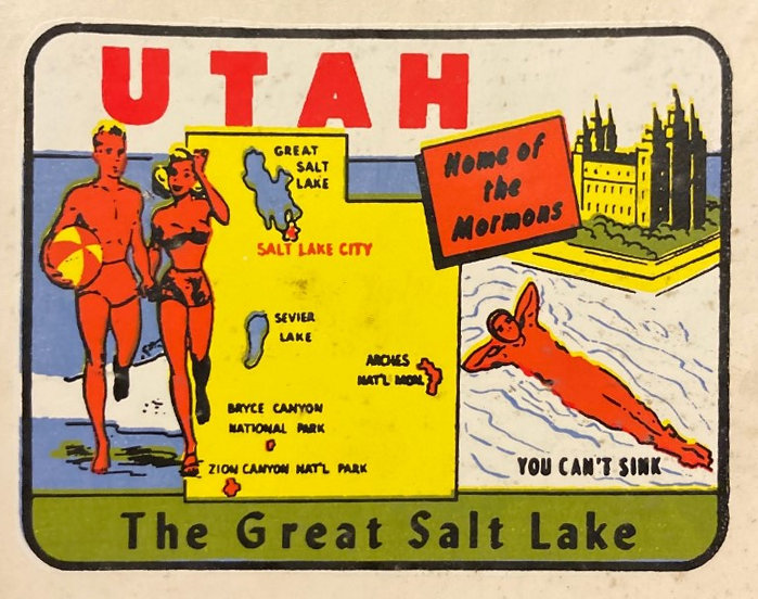 Utah (2) Seagulls Vintage Vacation Sticker